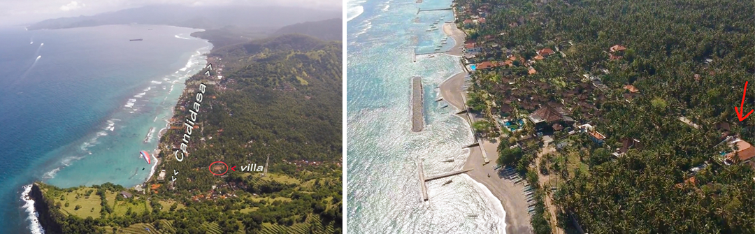 Drone shots of the Villa in Candidasa